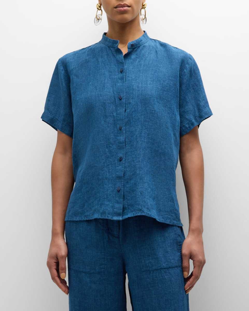 Boxy Button-Down Organic Linen Shirt