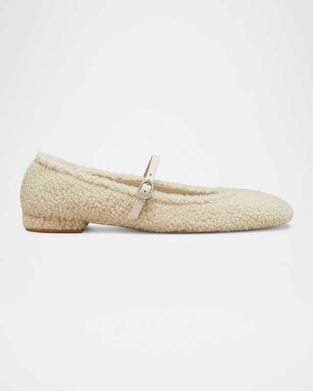 Lennox Shearling Mary Jane Ballerina Flats