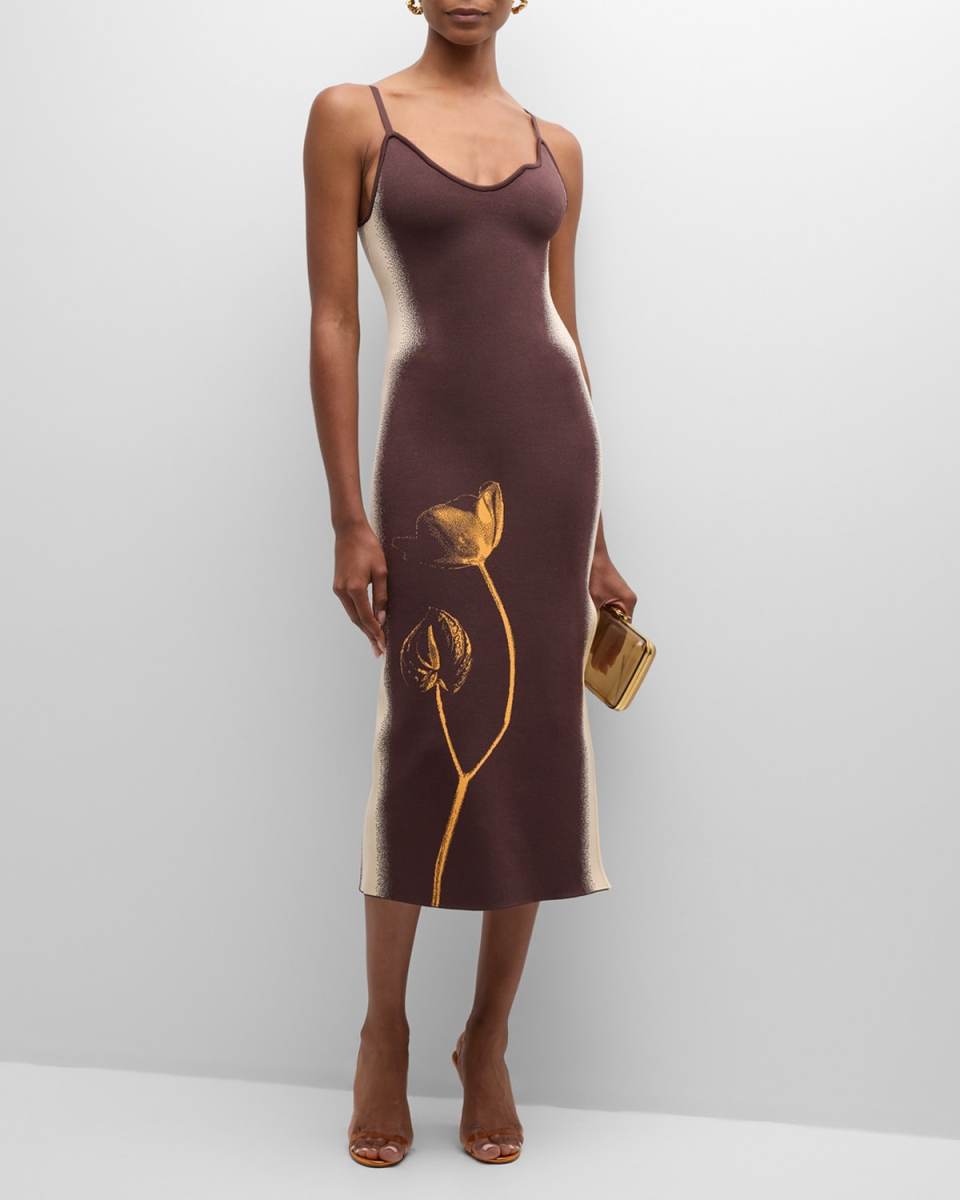 Jasmine Floral-Print Midi Tank Dress