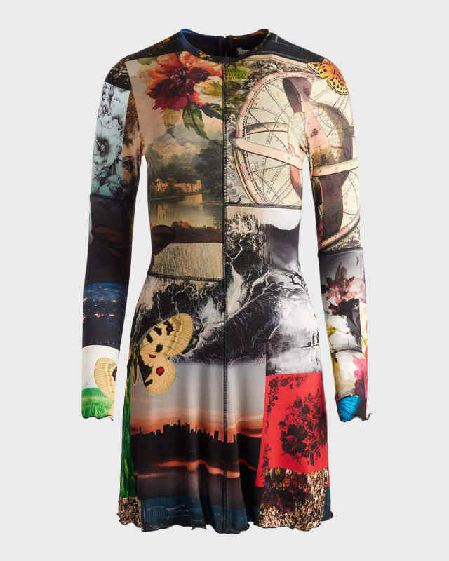 Delora Paneled Flare Mini Dress