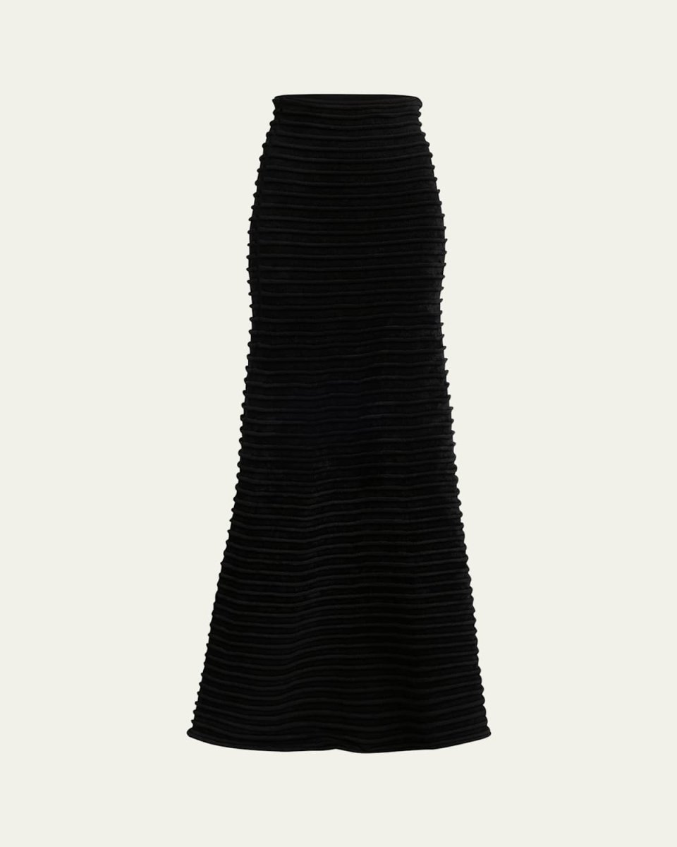 Textured Ribbed Ottoman Maxi Skirt