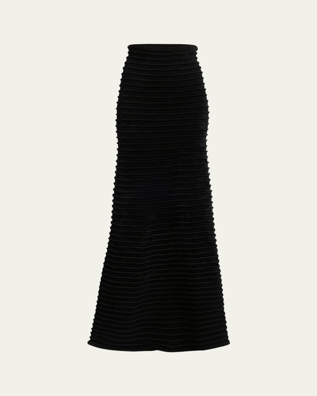 Textured Ribbed Ottoman Maxi Skirt