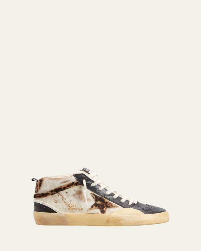 Mid Star Rustic Leather Sneakers