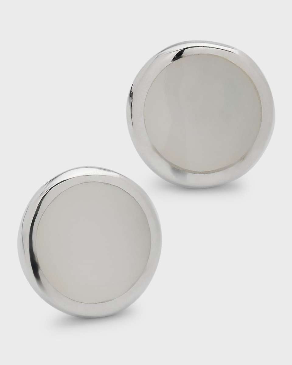 Small Flat Stud in Sterling Silver