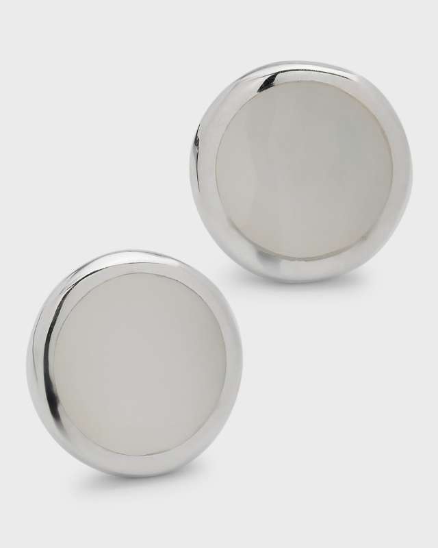 Small Flat Stud in Sterling Silver