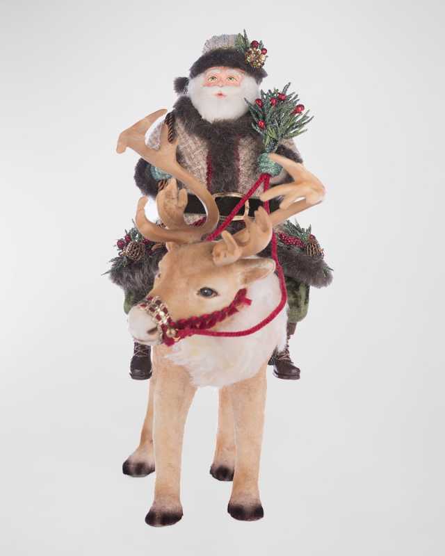 Santa Riding Caribou Christmas Decor
