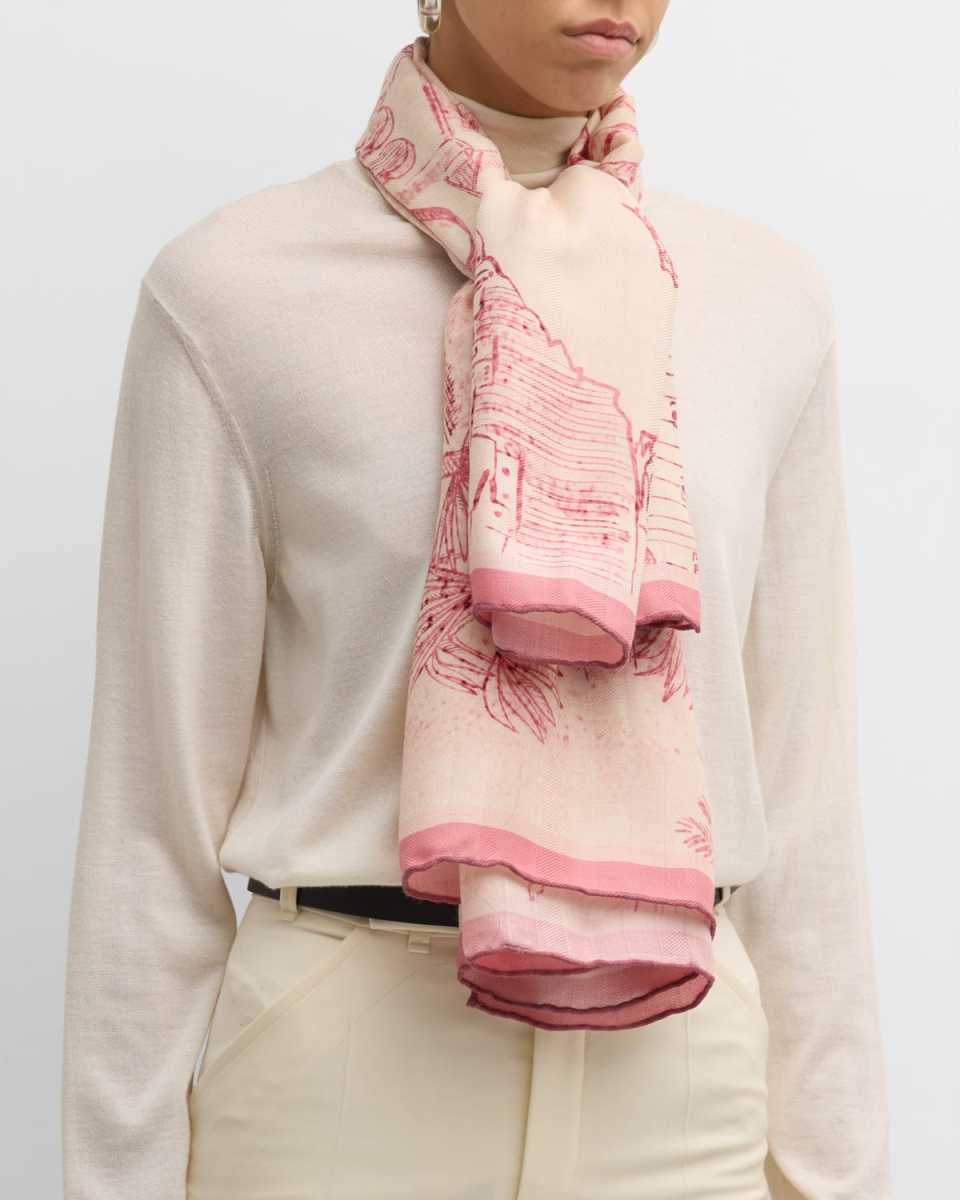 Cairo Light Pink Cashmere-Blend Scarf
