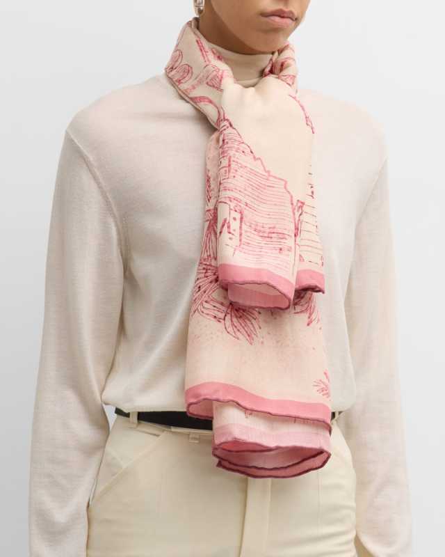Cairo Light Pink Cashmere-Blend Scarf