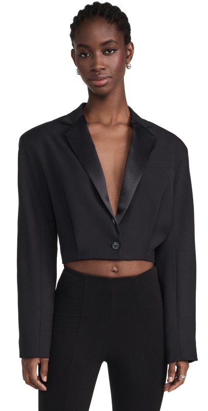 REV The Nova Crop Formal Jacket Black
