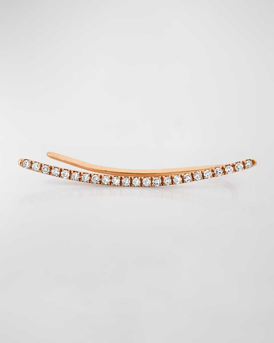 14K Gold & Diamond Bar Cuff Earring - Left