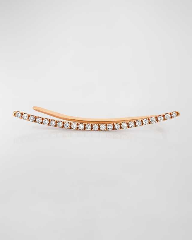 14K Gold & Diamond Bar Cuff Earring - Left