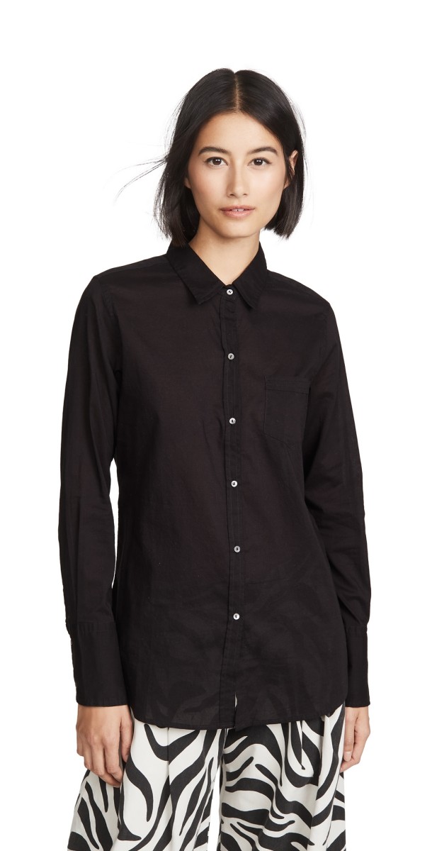 Nili Lotan Cotton Voile Shirt Black