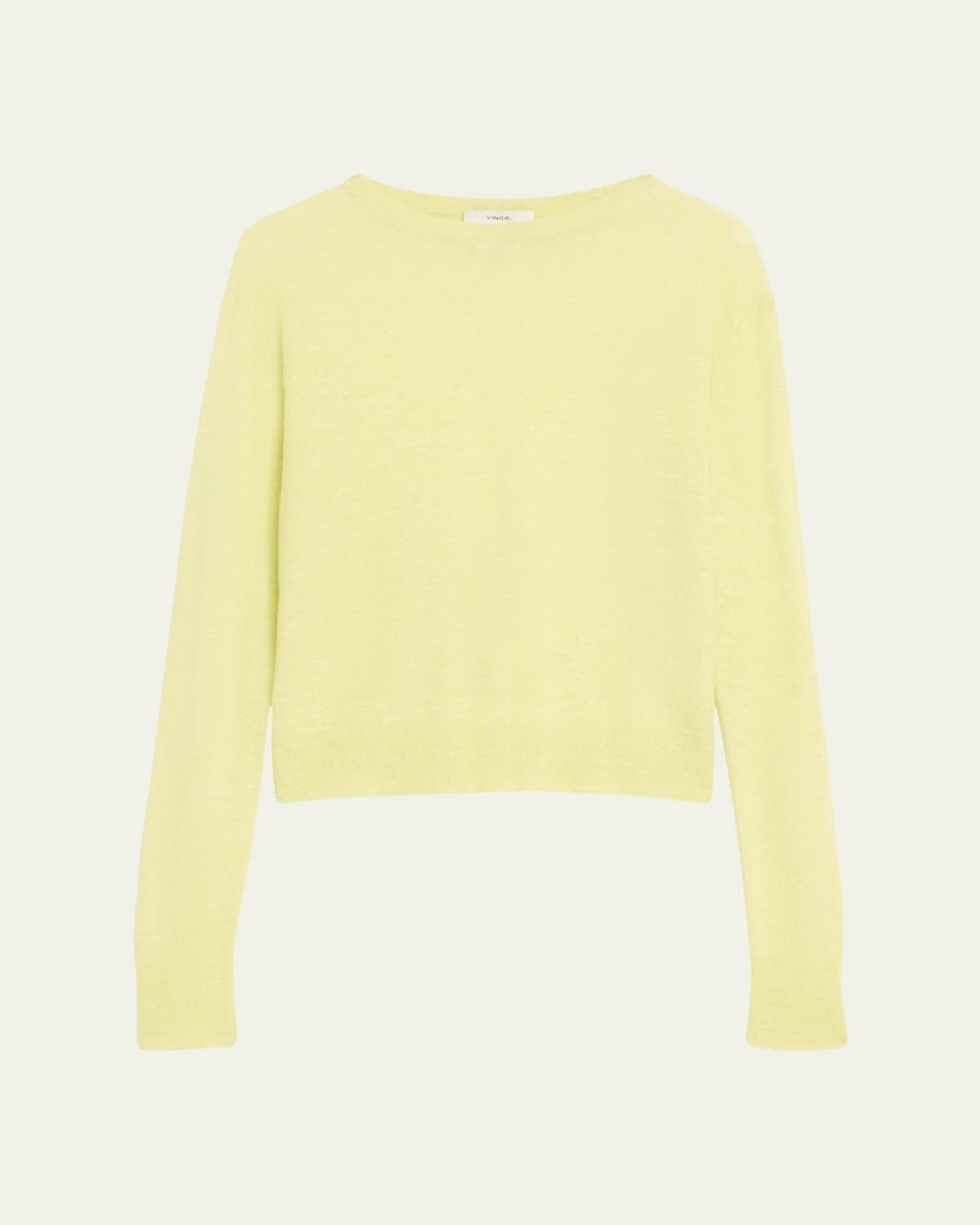 Tissue Linen and Cashmere Crewneck Sweat
