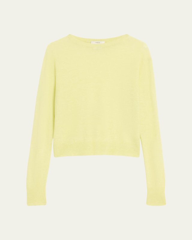 Tissue Linen and Cashmere Crewneck Sweat