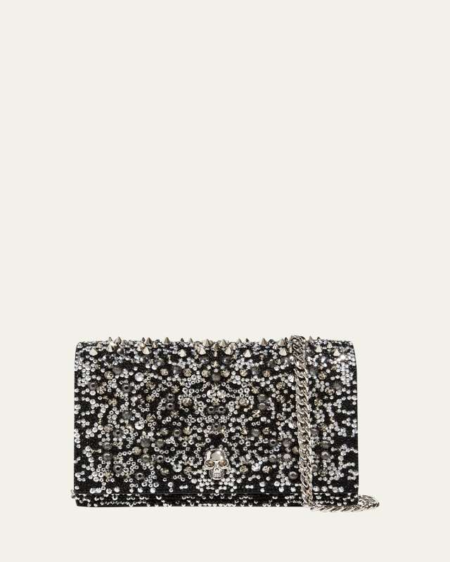 Skull Mini Crystal Chain Crossbody Bag