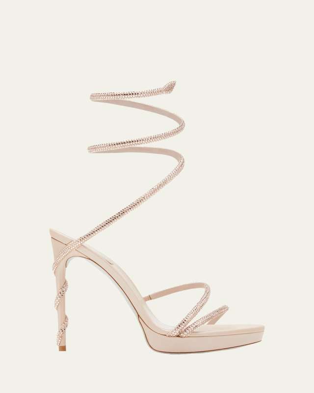 Snake-Wrap Strass Stilleto Sandals