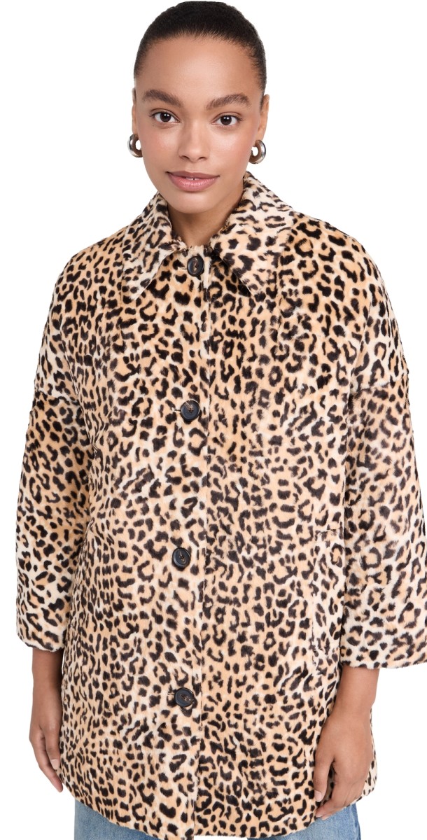 THE GREAT. The Car Coat Vintage Leopard