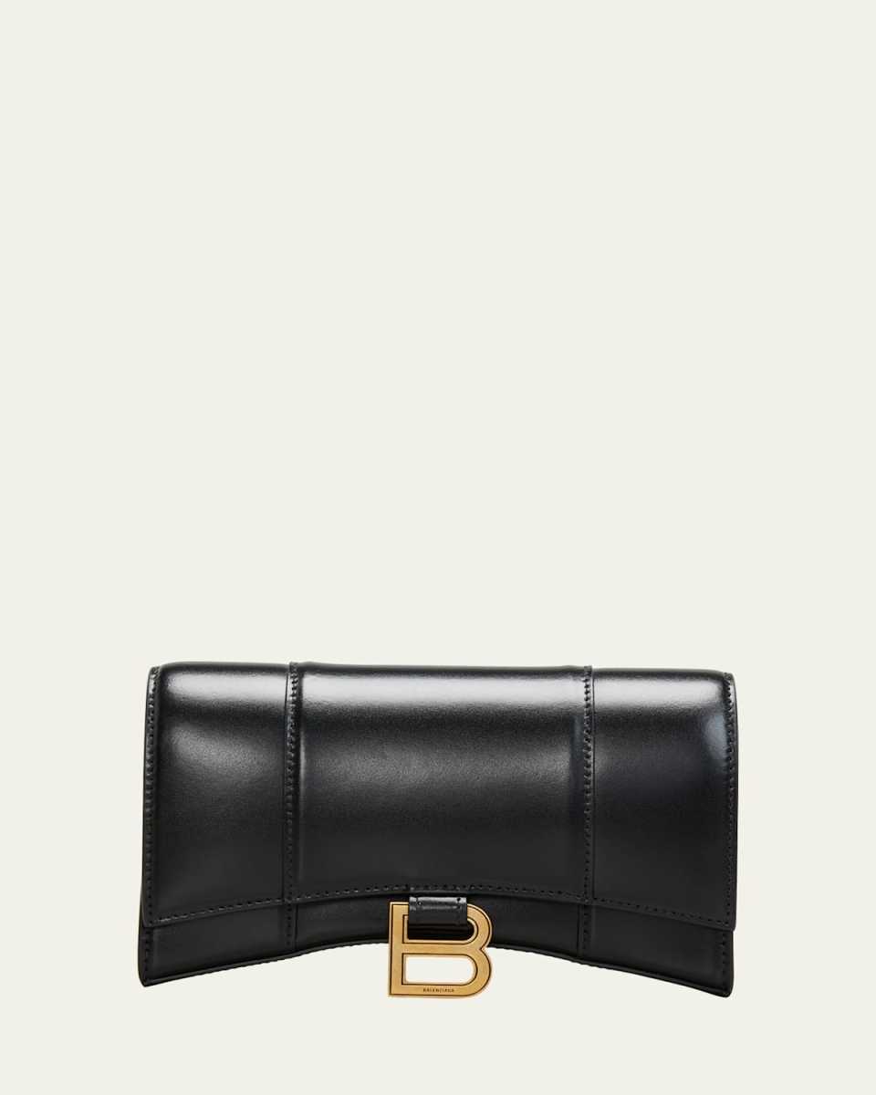 Hourglass Chain Leather Wallet on Chain