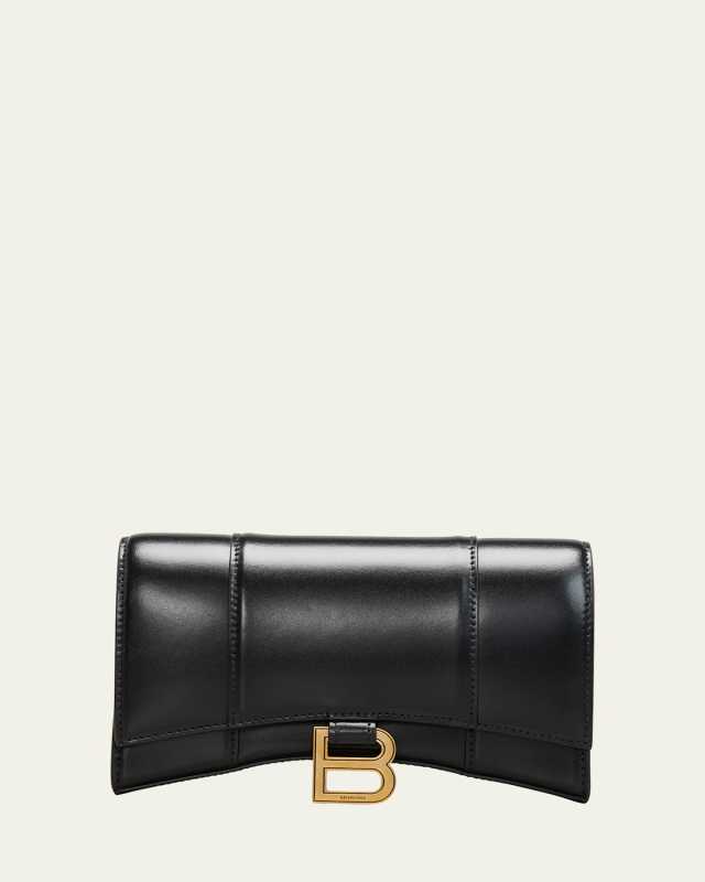 Hourglass Chain Leather Wallet on Chain