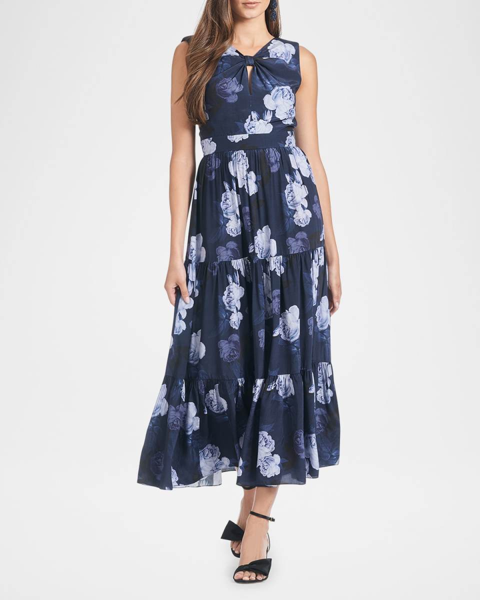 Anaisha Tiered Floral-Print Midi Dress
