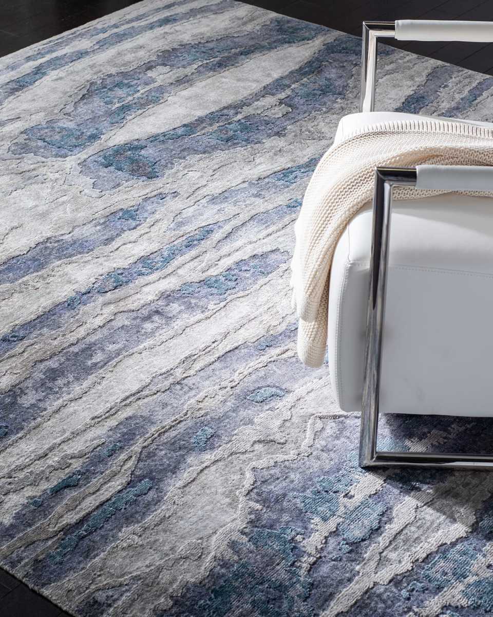 Blue Dune Hand-Knotted Rug, 6' x 9'
