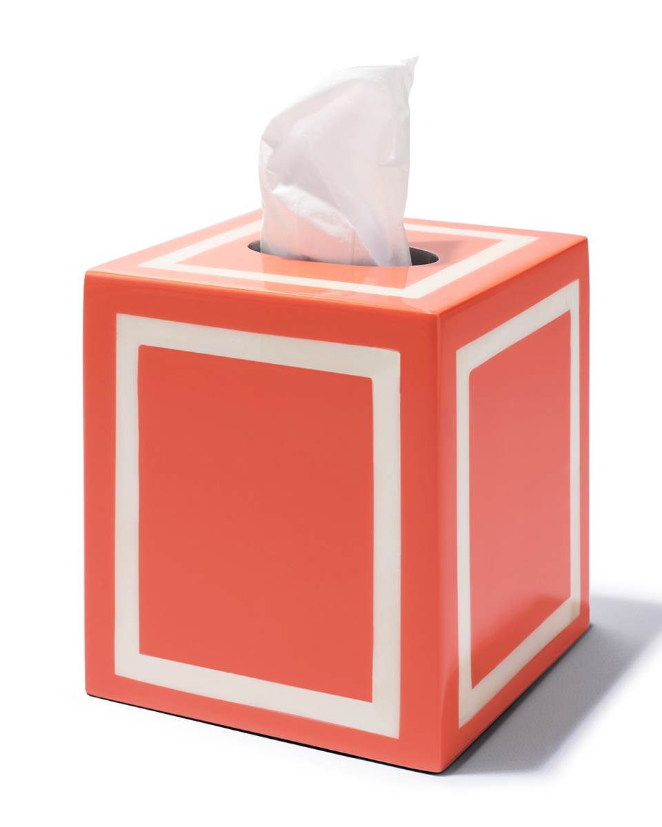 Coral & Bone Tissue Box Holder
