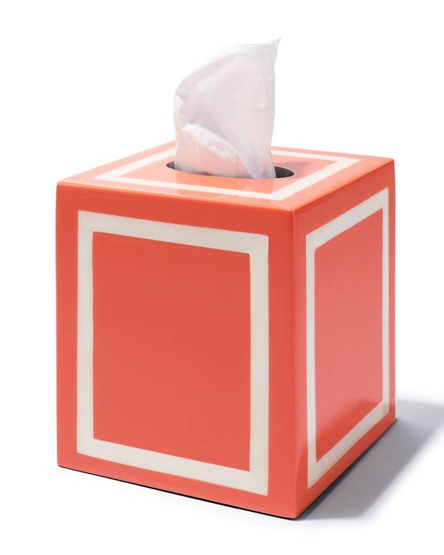 Coral & Bone Tissue Box Holder