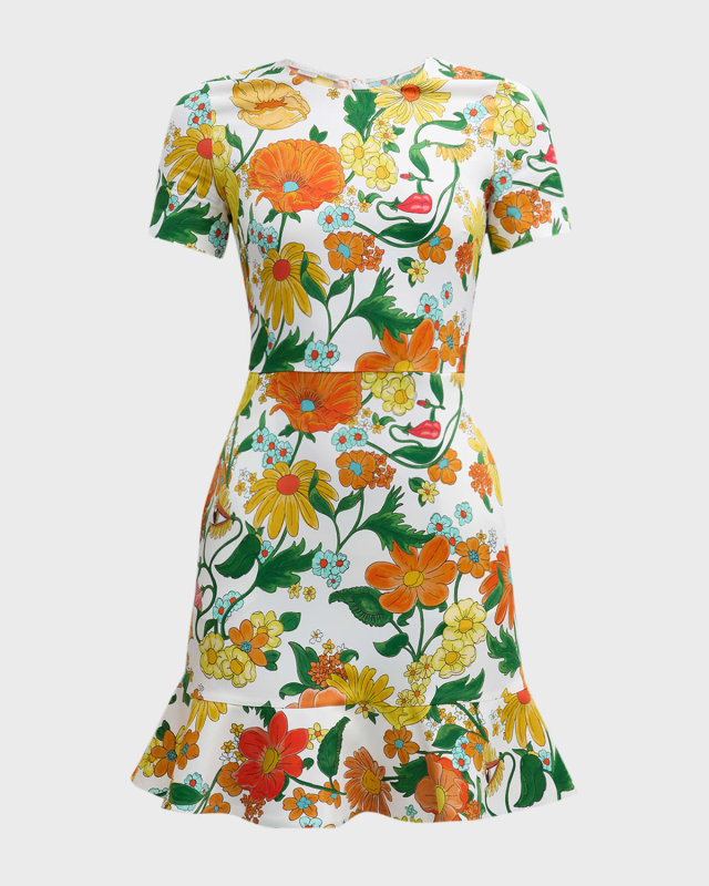 Garden Print Mini Dress
