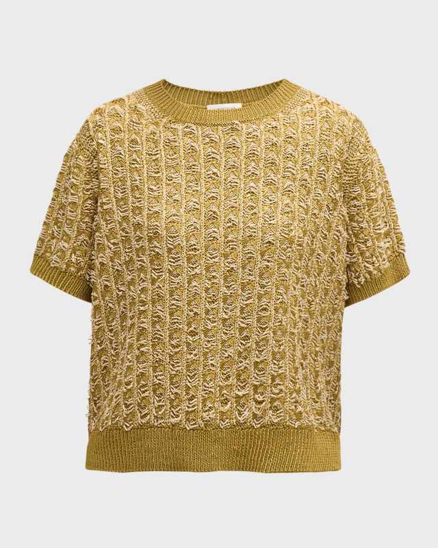 Textured Stitch Crewneck Sweater