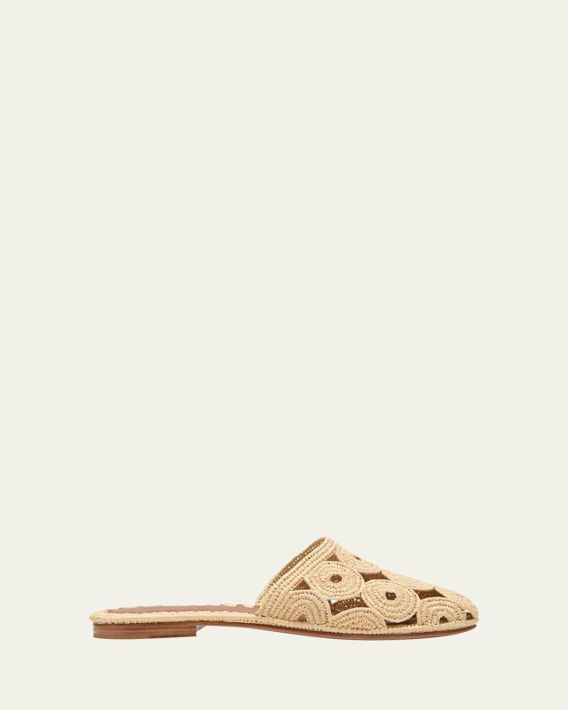 Boudoir Raffia Flat Mules