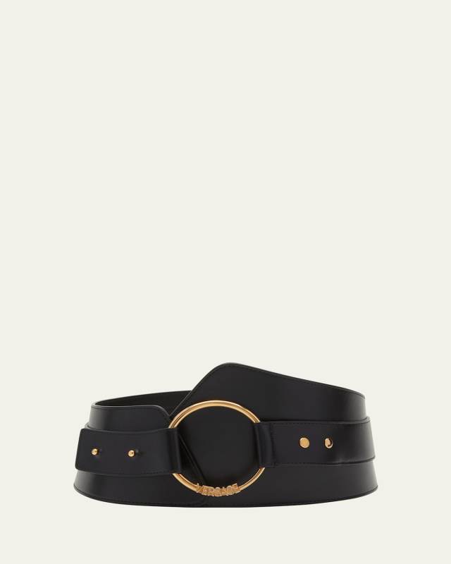 Logo Circle Leather Waist Belt