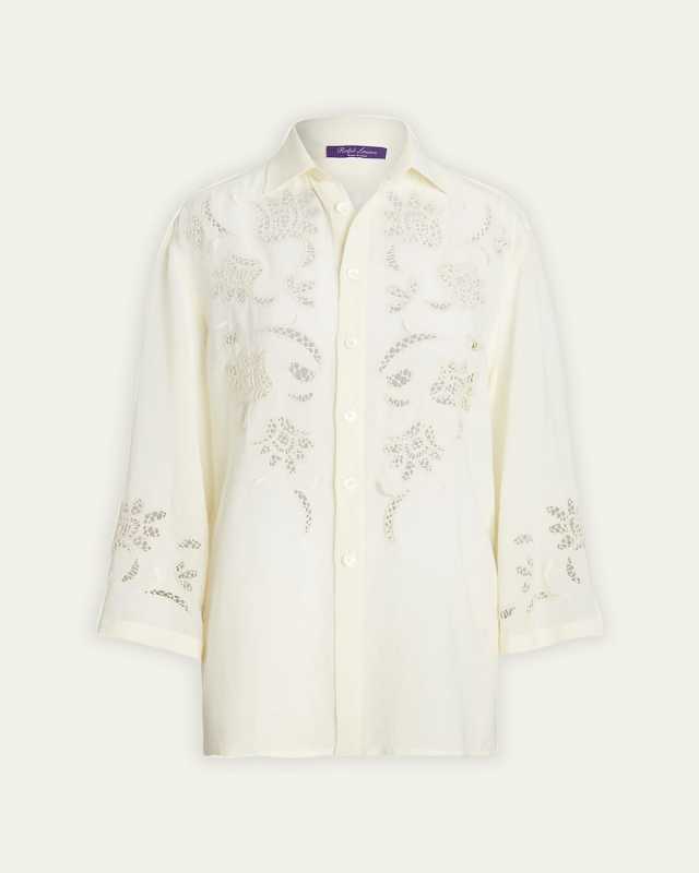 Holbert Paisley-Embroidered Linen Shirt
