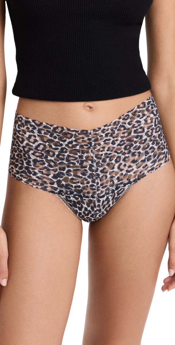 Hanky Panky Classic Leopard Retro Thong Brown/Black