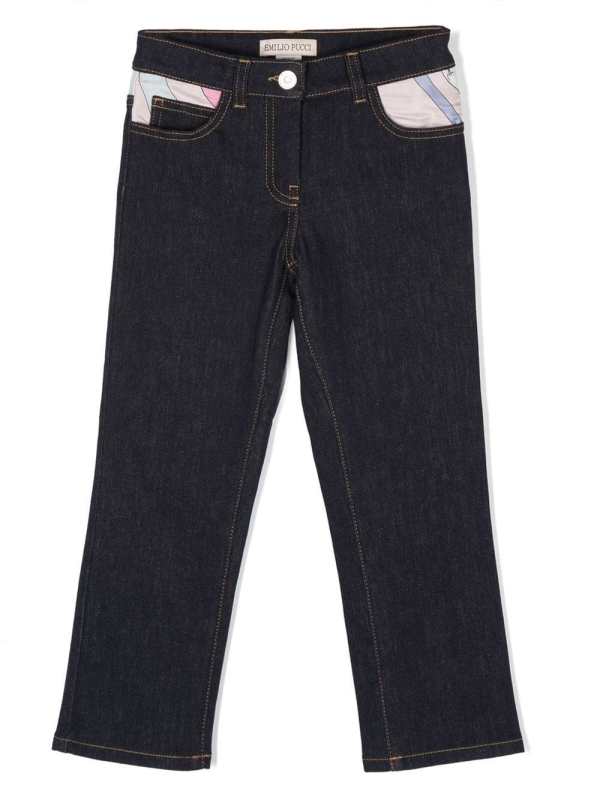 mid-rise slim-cut jeans