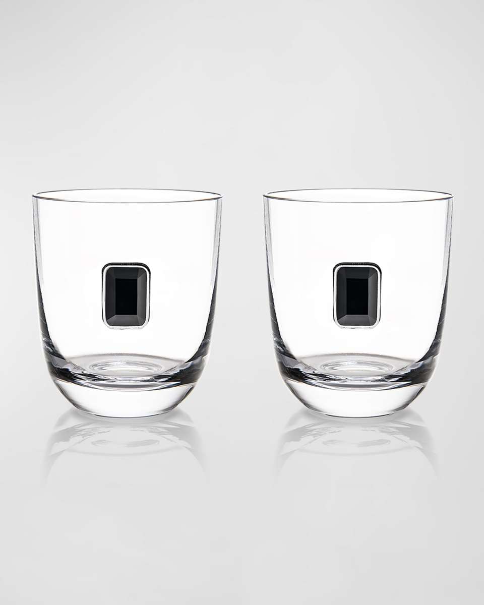 Luna Elevo Double Old-Fashioned Obsidian Glasses, Set of 2