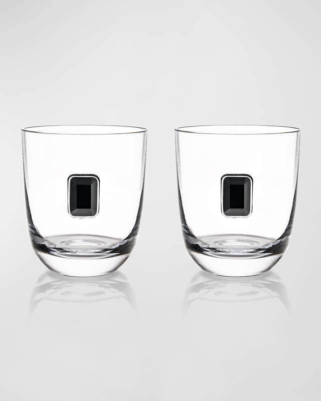 Luna Elevo Double Old-Fashioned Obsidian Glasses, Set of 2