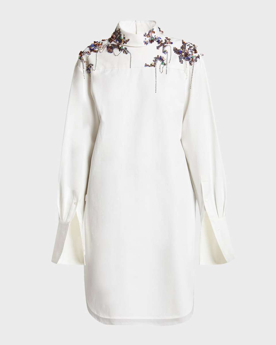 Dorso Rhinestone Embellished Shirtdress