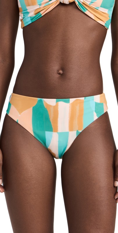 Nomads Playa Bikini Bottoms Expressivo Print And Peach