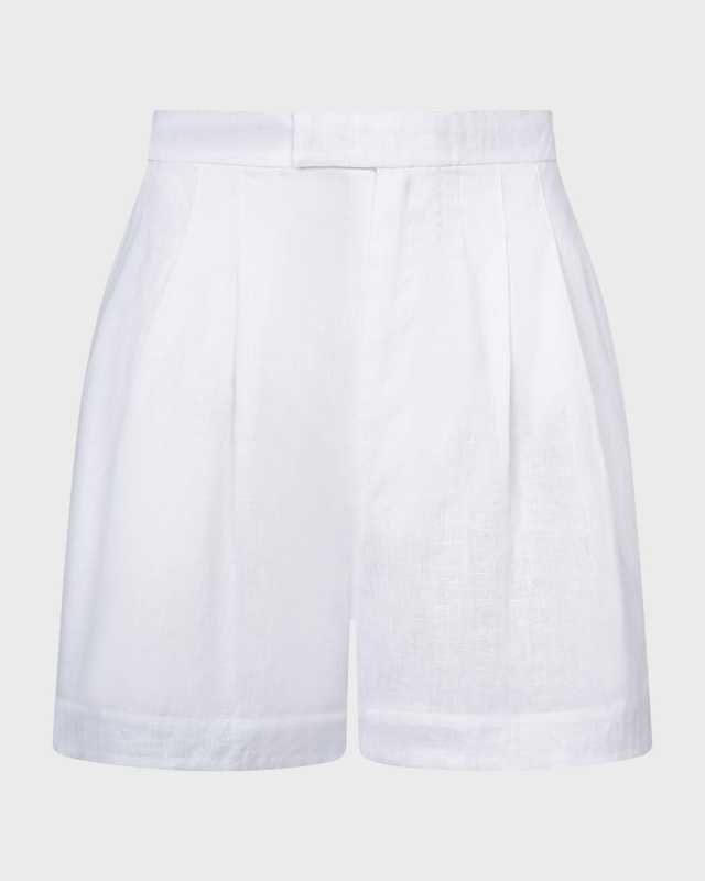 Carrington Pleated Linen Shorts