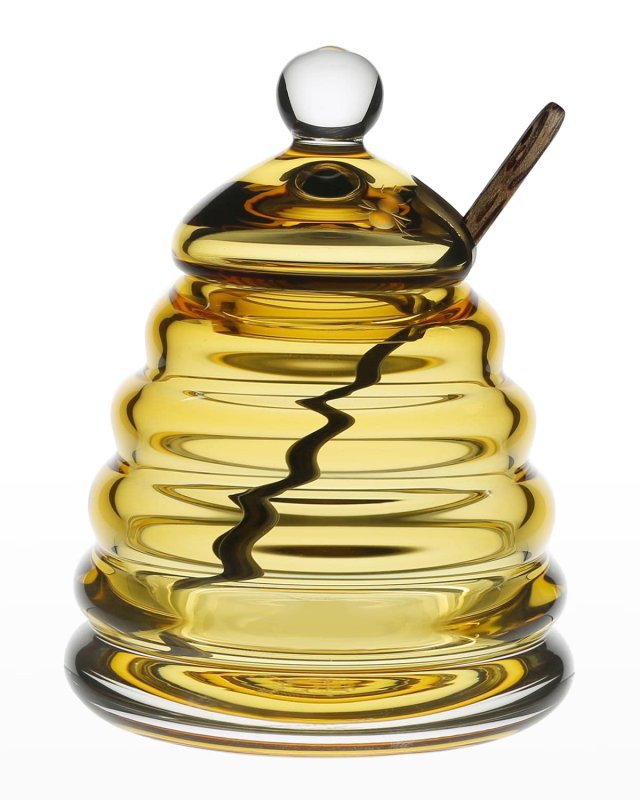 Honeycomb Honey Jar & Spoon