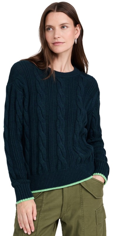 Kerri Rosenthal Maxwork Cable Sweater Ocean
