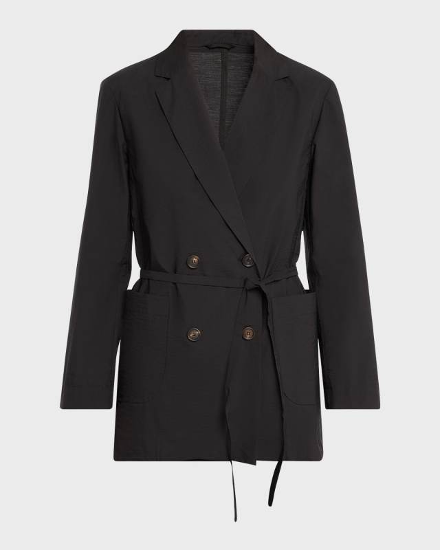Cotton Poplin Wrap Jacket