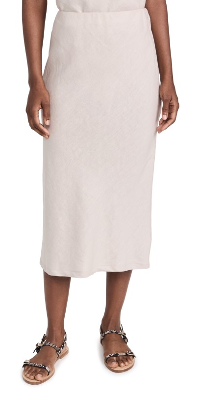 Enza Costa Linen Bias Skirt Flax