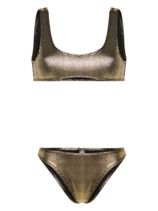 Coolio snakeskin-print bikini