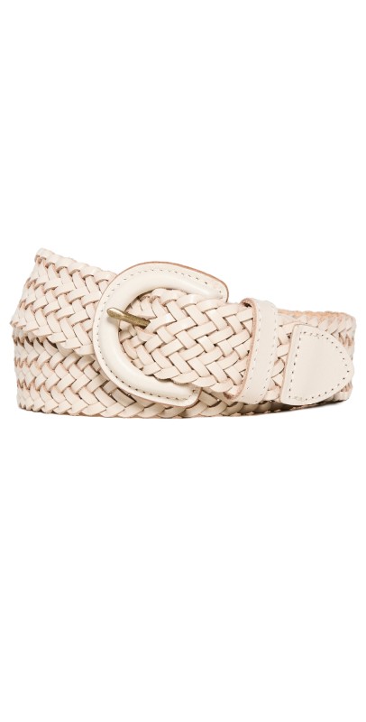 Madewell Woven Leather Belt Pale Oyster