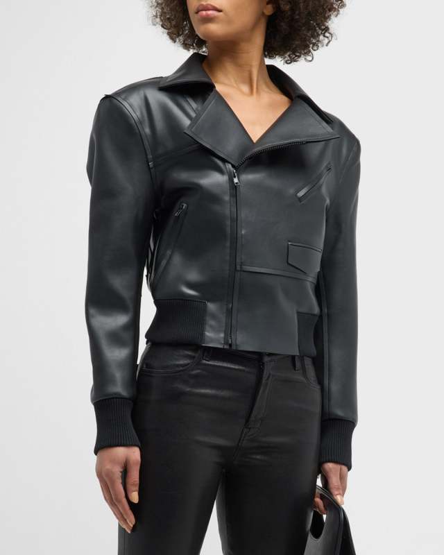 Mini Vegan Leather Moto Jacket