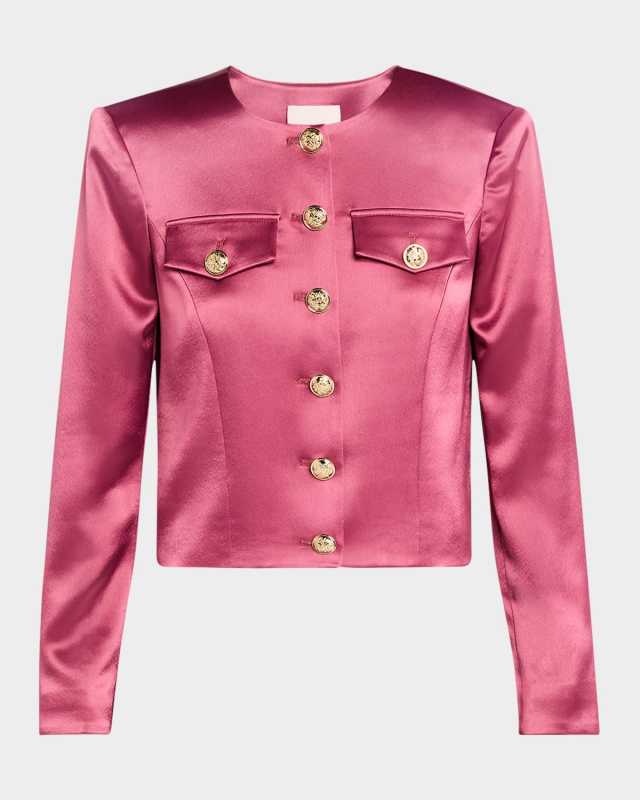 Rainer Cropped Satin Jacket