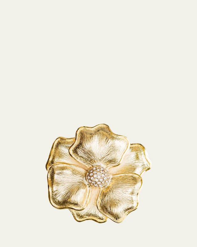 Flower Crystal Center Napkin Rings, Set of 4