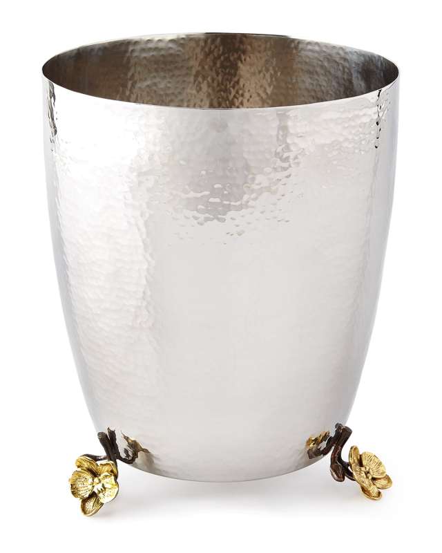 Gold Orchid Wastebasket