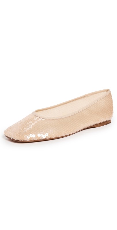 Vince Leah Sequin Flats Birch Sand